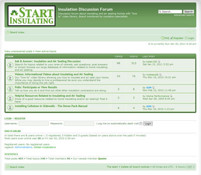 Start Insulating Discussion Forum